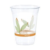 Dart® Bare Eco-Forward RPET Cold Cups, 16 oz to 18 oz, Leaf Design, Clear, 50/Pack Item: DCCRTP16DBAREPK