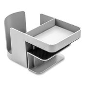 deflecto® Standing Desk Cup Holder Organizer, Two Sections, 3.94 x 7.04 x 3.54, Gray Item: DEF400000