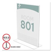 deflecto® Superior Image Double Sided Sign Holder, 8.5 x 11 Insert, Clear Item: DEF590801