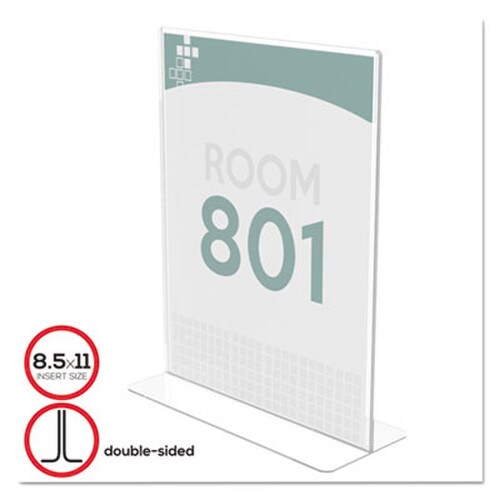 deflecto® Superior Image Double Sided Sign Holder, 8.5 x 11 Insert, Clear Item: DEF590801