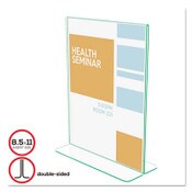 deflecto® Superior Image Premium Green Edge Sign Holders, 8.5 x 11 Insert, Clear/Green Item: DEF5991790