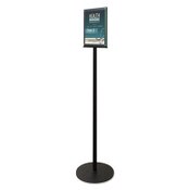 deflecto® Double-Sided Magnetic Sign Display, 8.5 x 11 Insert, 56" Tall, Clear/Black Item: DEF692056