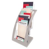 deflecto® 3-Tier Literature Holder, Leaflet Size, 6.75w x 6.94d x 13.31h, Silver Item: DEF693645