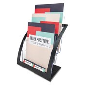 deflecto® 3-Tier Literature Holder, Leaflet Size, 11.25w x 6.94d x 13.31h, Black Item: DEF693704