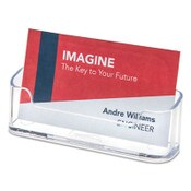 deflecto® Horizontal Business Card Holder, Holds 50 Cards, 3.88 x 1.38 x 1.81, Plastic, Clear Item: DEF70101