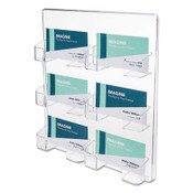 deflecto® 6-Pocket Business Card Holder, Holds 480 Cards, 8.5 x 1.63 x 9.75, Plastic, Clear Item: DEF70601
