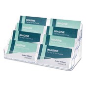 deflecto® 8-Pocket Business Card Holder, Holds 400 Cards, 7.78 x 3.5 x 3.38, Plastic, Clear Item: DEF70801
