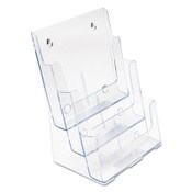 deflecto® 3-Compartment DocuHolder, Magazine Size, 9.5w x 6.25d x 12.63, Clear Item: DEF77301
