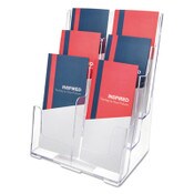 deflecto® 6-Compartment DocuHolder, Leaflet Size, 9.63w x 6.25d x 12.63h, Clear Item: DEF77401