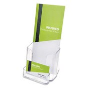 deflecto® DocuHolder for Countertop/Wall-Mount w/Card Holder, 4.38w x 4.25d x 7.75h, Clear Item: DEF78601