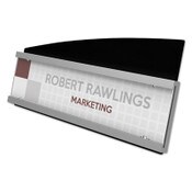 deflecto® Interior Image Anti-Glare Sign Holder, Landscape, 8.5 x 2 Insert, Black/Silver Item: DEF89105