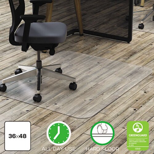 deflecto® All Day Use Chair Mat - Hard Floors, 36 x 48, Rectangular, Clear Item: DEFCM21142PC