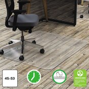 deflecto® All Day Use Chair Mat - Hard Floors, 45 x 53, Rectangle, Clear Item: DEFCM21242PC