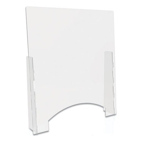 deflecto® Counter Top Barrier with Pass Thru, 31.75" x 6" x 36", Polycarbonate, Clear, 2/Carton Item: DEFPBCTPC3136P