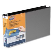 Stride QuickFit Landscape Spreadsheet Round Ring View Binder, 3 Rings, 1.5" Capacity, 14 x 8.5, Black Item: DVS95021L