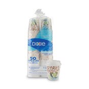 Dixie® PerfecTouch Paper Hot Cups and Lids Combo, 10 oz, Multicolor, 50 Cups/Lids/Pack Item: DXE5310COMBO600