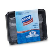 Dixie® Cutlery Keeper Tray with Clear Plastic Utensils: 600 Forks, 600 Knives, 600 Spoons Item: DXECH0180DX7CT