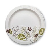 Dixie® Pathways Soak Proof Shield Heavyweight Paper Plates, 10.13" dia, Green/Burgundy, 125/Pack Item: DXESXP10PATHPK