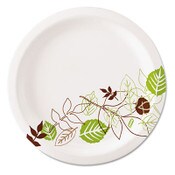 Dixie® Pathways Soak-Proof Shield Mediumweight Paper Plates, 6.87" dia, Green/Burgundy, 125/Pack, 8 Packs/Carton Item: DXEUX7PATH