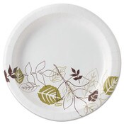 Dixie® Pathways Soak-Proof Shield Mediumweight Paper Plates, 8.5" dia, Green/Burgundy, 1,000/Carton Item: DXEUX9PATH