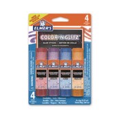 Elmer's® Glitter Glue Sticks, 0.21 oz, Applies Assorted Colors, Dries Clear Glitter, 4/Pack Item: EPI2197114
