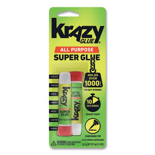 Krazy Glue® All Purpose Krazy Glue, 0.07 oz, Dries Clear, 2/Pack Item: EPIKG517