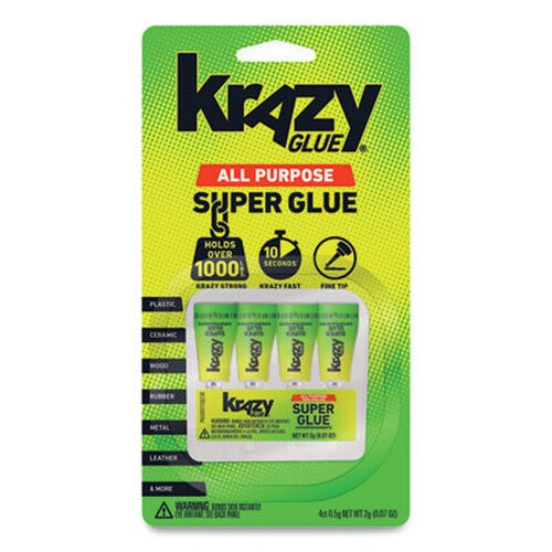 Krazy Glue® Single-Use Tubes, 0.07 oz, Dries Clear, 4/Pack Item: EPIKG58248SN
