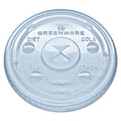 Fabri-Kal® Greenware Cold Drink Lids, Fits 9 oz Old Fashioned Cups, 12 oz Squat Cups, 20 oz Cups Clear, 1,000/Carton Item: FABLGC1220