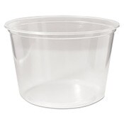 Fabri-Kal® Microwavable Deli Containers, 16 oz, 4.6 Diameter x 3 h, Clear, Plastic, 500/Carton Item: FABPK16SC