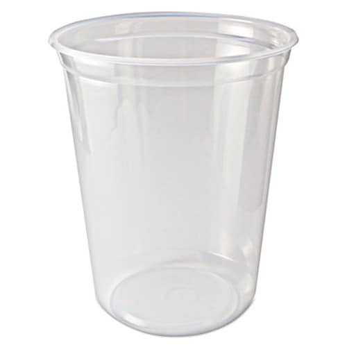 Fabri-Kal® Microwavable Deli Containers, 32 oz, 4.6 Diameter x 5.6 h, Clear, Plastic, 500/Carton Item: FABPK32TC