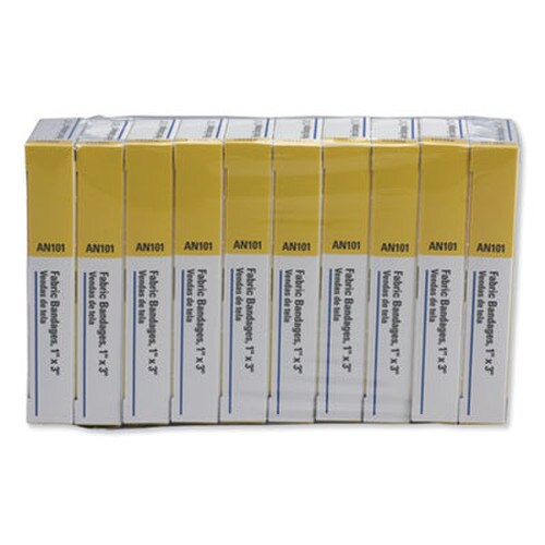 First Aid Only™ First-Aid Refill Fabric Adhesive Bandages, 1 x 3, 160/Pack Item: FAOAN101