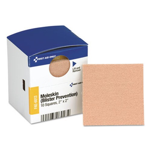 First Aid Only™ SmartCompliance Moleskin/Blister Protection, 2" Squares, 10/Box Item: FAOFAE6013
