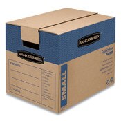 Bankers Box® SmoothMove Prime Moving/Storage Boxes, Hinged Lid, Regular Slotted Container, Small, 12" x 16" x 12", Brown/Blue, 10/Carton Item: FEL0062701