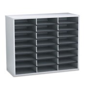 Fellowes® Literature Organizer, 24 Letter Compartments, 29 x 11.88 x 23.44, Dove Gray Item: FEL25041