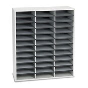 Fellowes® Literature Organizer, 36 Letter Compartments, 29 x 11.88 x 34.69, Dove Gray Item: FEL25061