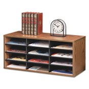 Fellowes® Particle Board Desktop Sorter, 12 Compartments, 29 x 11.88 x 12.94, Medium Oak Item: FEL25400