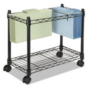 Fellowes® High-Capacity Rolling File Cart, Metal, 1 Shelf, 2 Bins, 24" x 14" x 20.5", Black Item: FEL45081