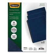 Fellowes® Executive Leather-Like Presentation Cover, Navy, 11.25 x 8.75, Unpunched, 50/Pack Item: FEL52145