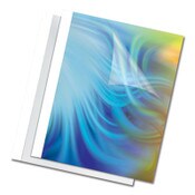 Fellowes® Thermal Binding System Covers, 60-Sheet Cap, 11 x 8.5, Clear/White, 10/Pack Item: FEL52222