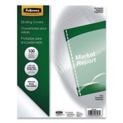 Fellowes® Crystals Transparent Presentation Covers for Binding Systems, Clear, with Square Corners, 11 x 8.5, 3-Hole Punched, 100/Pack Item: FEL5293701