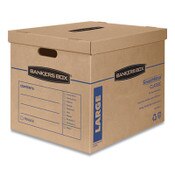 Bankers Box® SmoothMove Classic Moving/Storage Boxes, Half Slotted Container (HSC), Large, 17" x 21" x 17", Brown/Blue, 5/Carton Item: FEL7718201