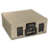 SureSeal By FireKing® Fire and Waterproof Chest, 0.27 cu ft, 15.9w x 12.4d x 6.5h, Taupe Item: FIRSS103