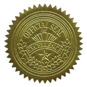Geographics® Self-Adhesive Embossed Seals, 2" dia, Gold, 20/Sheet, 5 Sheets/Pack Item: GEO20014