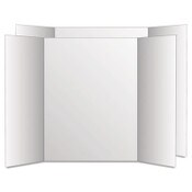 Eco Brites Two Cool Tri-Fold Poster Board, 28 x 40, White/White, 12/Carton Item: GEO27136