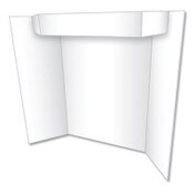 Eco Brites Two Cool Tri-Fold Poster Board, 24 x 36, White/White Item: GEO27367B
