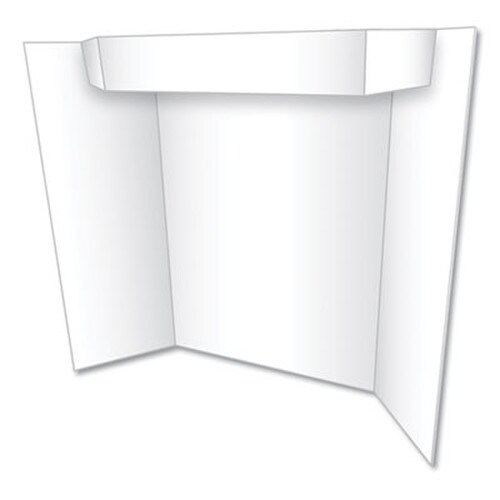 Eco Brites Two Cool Tri-Fold Poster Board, 24 x 36, White/White Item: GEO27367B