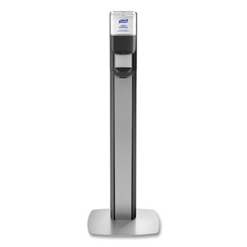 PURELL® MESSENGER ES6 Graphite Panel Floor Stand with Dispenser, 1,200 mL, 16.75 x 6 x 40, Graphite/Silver Item: GOJ7316DSSLV