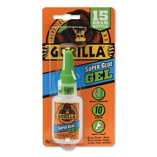 Gorilla® Super Glue Gel, 0.53 oz, Dries Clear, 4/Carton Item: GOR7807301CT