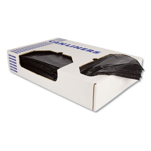 Heritage Linear Low-Density Can Liners, 10 gal, 0.55 mil, 24" x 23", Black, Flat Pack, 500/Carton Item: HERH4823HK