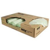Heritage Biotuf Compostable Can Liners, 32 gal, 1 mil, 34" x 48", Green, 20 Bags/Roll, 5 Rolls/Carton Item: HERY6848YER01
